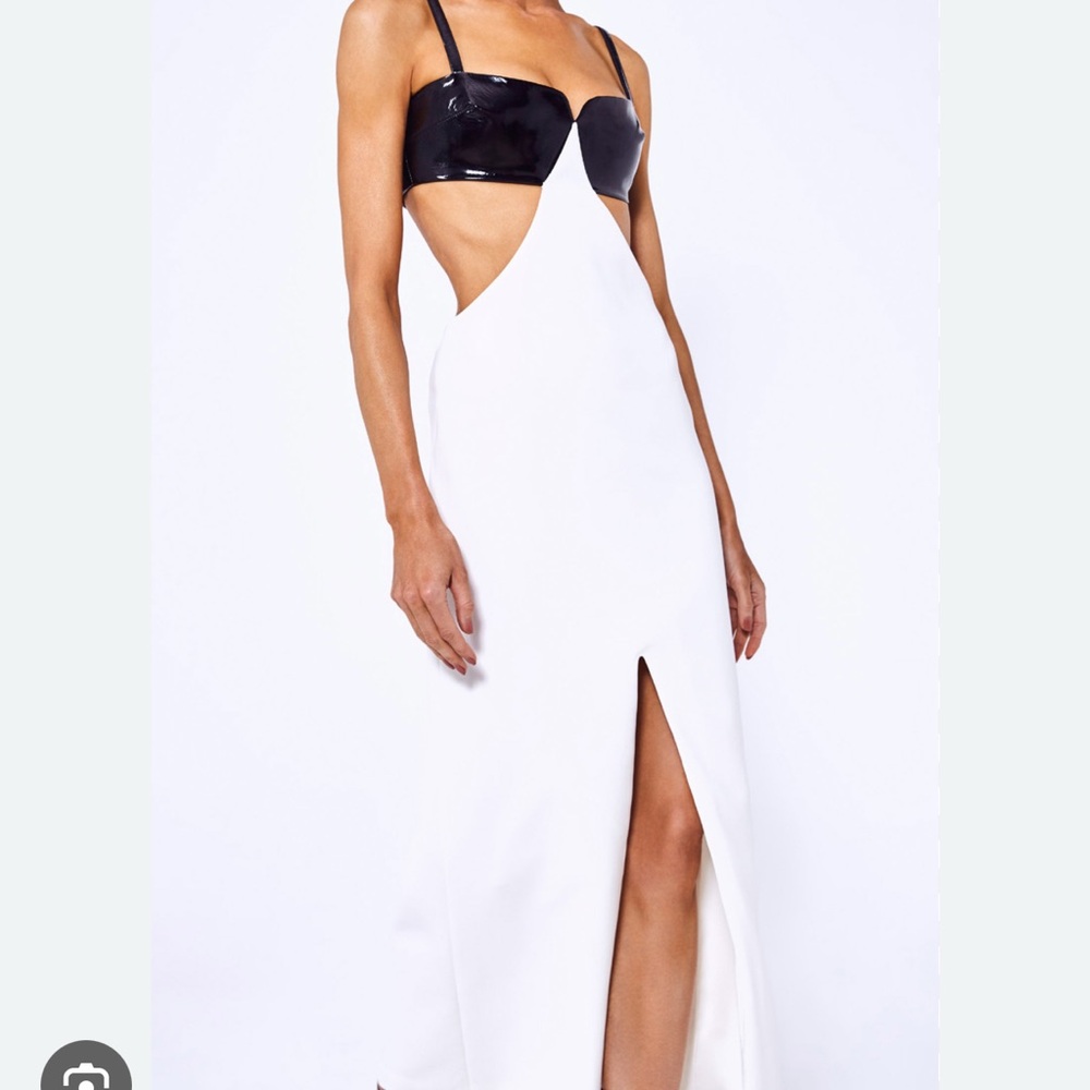 Alexis Black and White Backless Dress